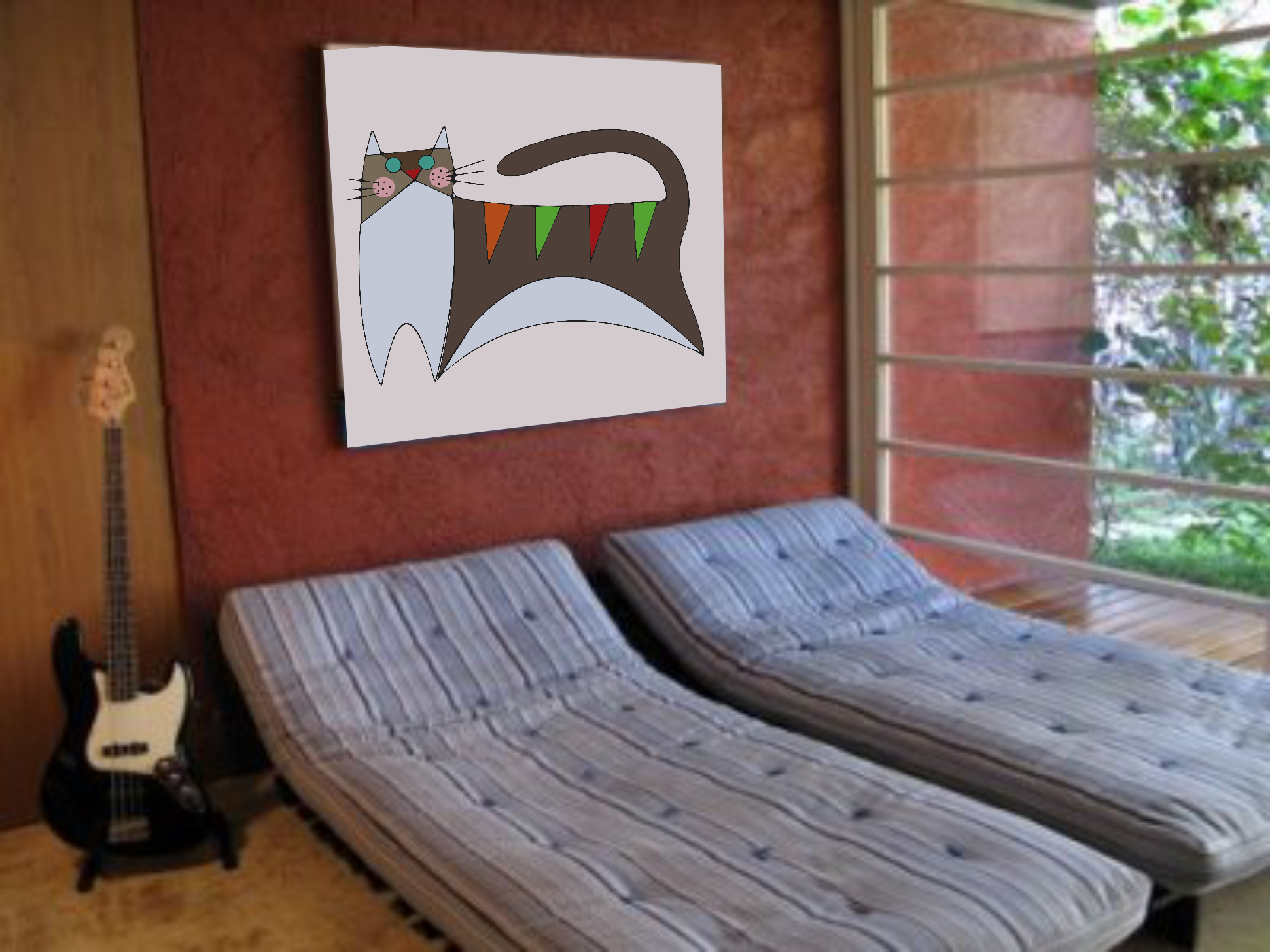 Pintura em tela para iniciantes. Tema Gato