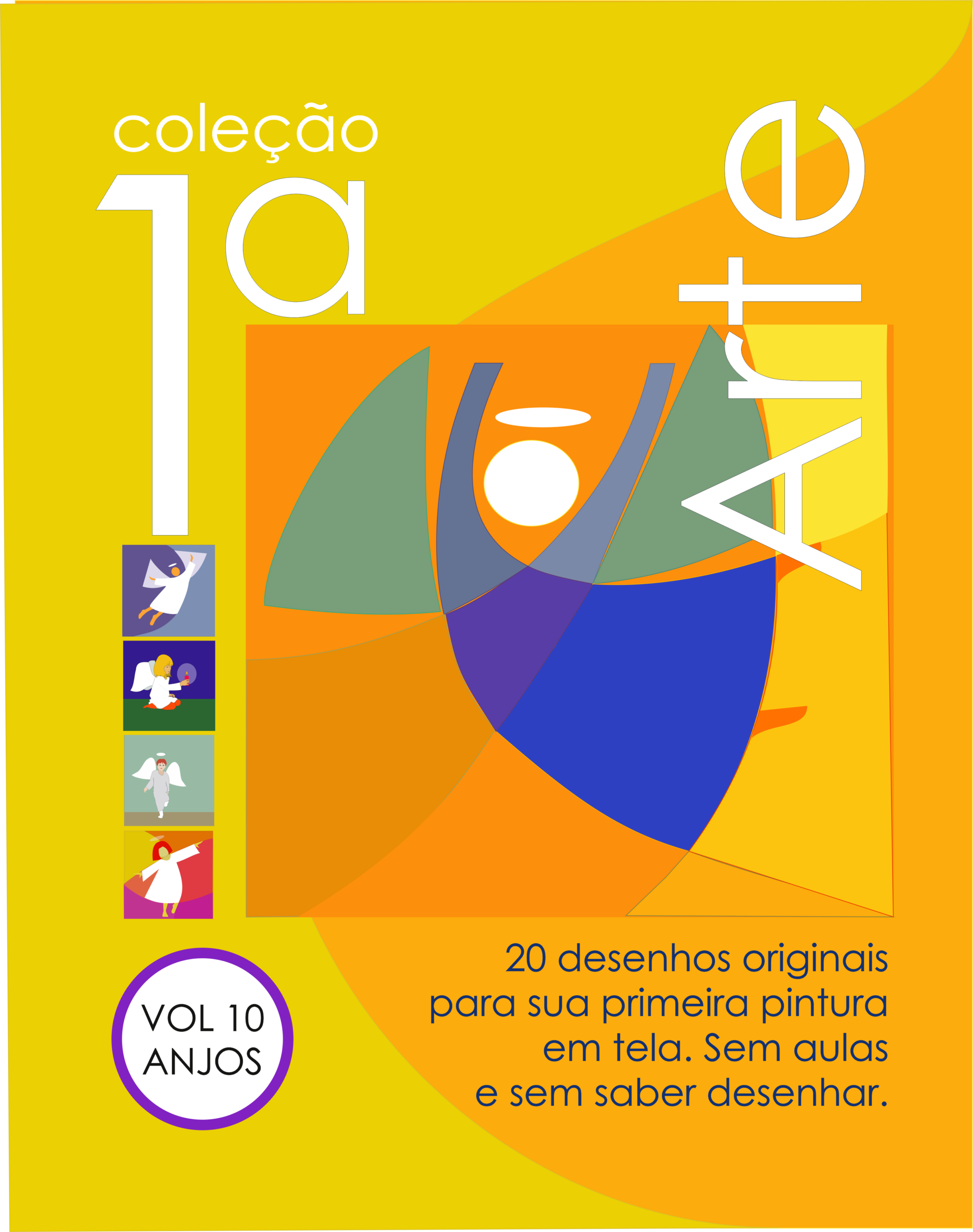 eBook com 20 imagens de pintura em tela para iniciantes. Tema ANJOS