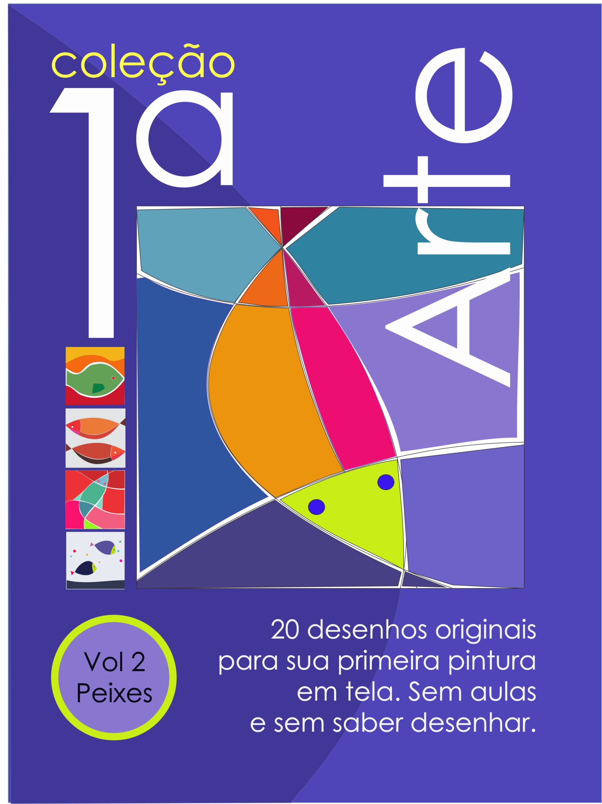 eBook com 20 imagens de pintura em tela para iniciantes.