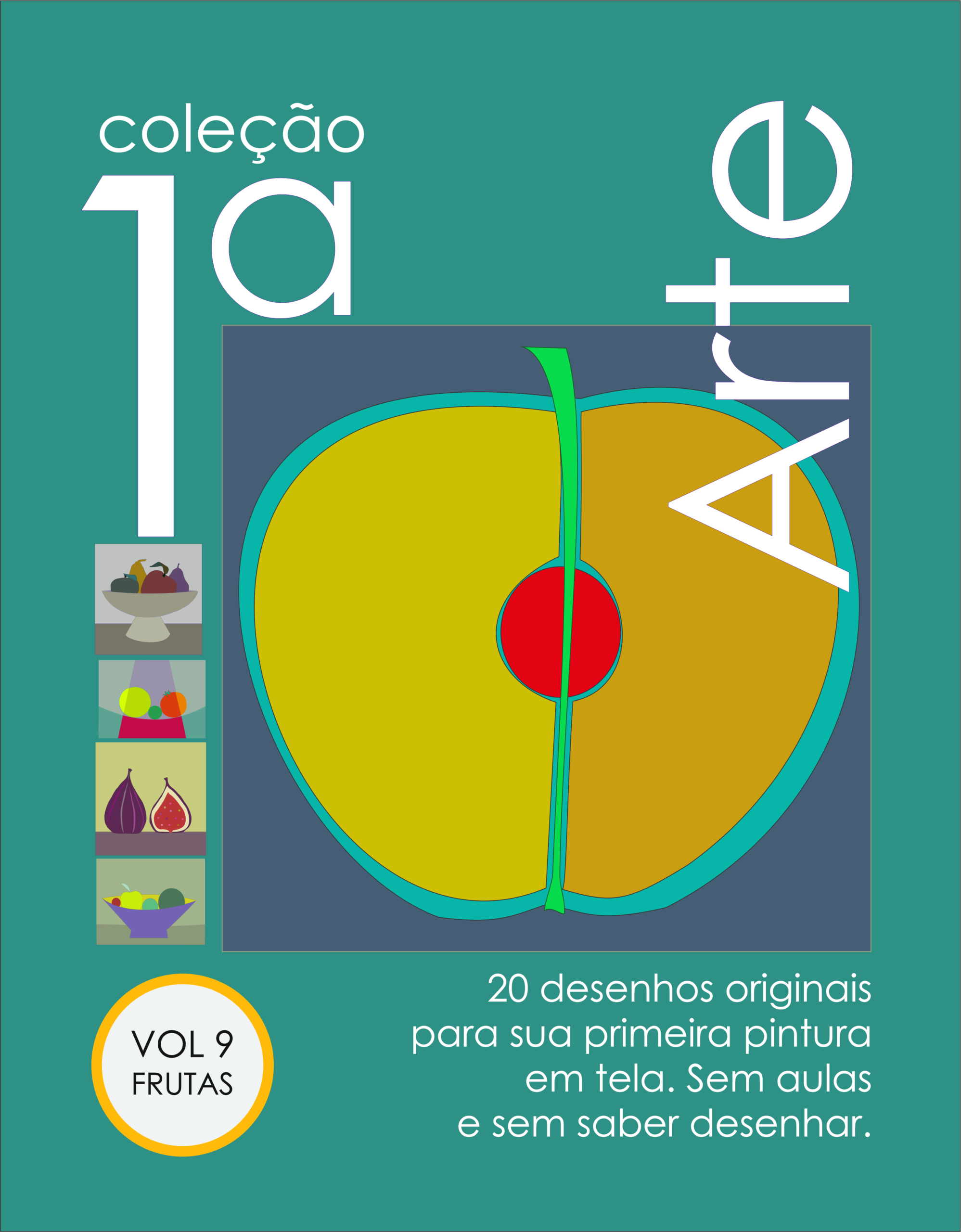eBook com 20 imagens de pintura em tela para iniciantes. Tema FRUTAS
